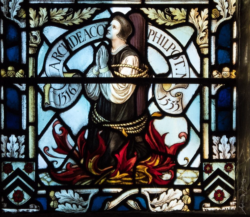 Detail of Philpot window in Winchester Cathedral
