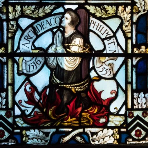 Detail of Philpot window in Winchester Cathedral