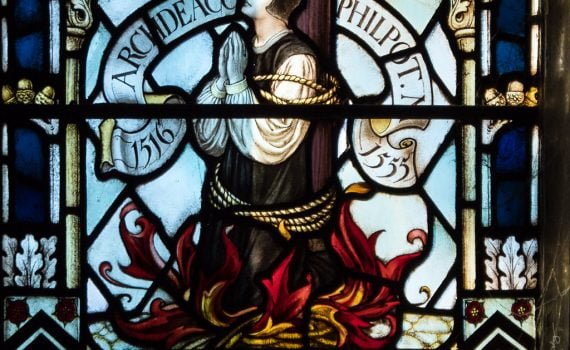 Detail of Philpot window in Winchester Cathedral