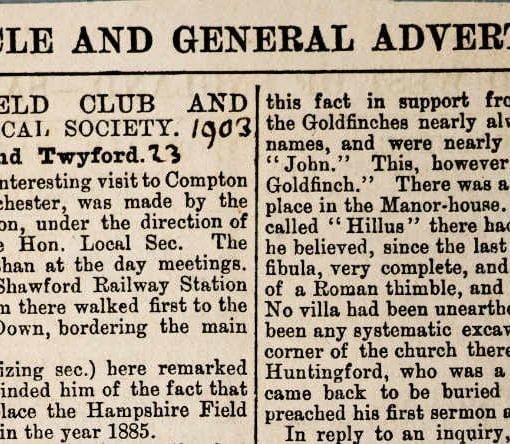 Hampshire Field Club Visit May 1903