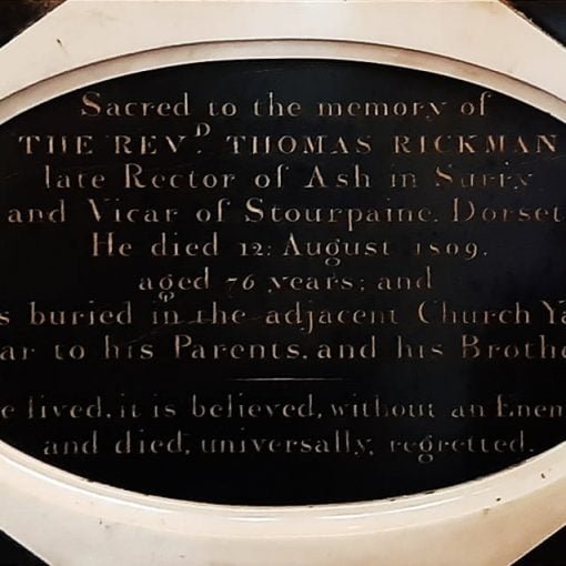 Thomas Rickman memorial plaque