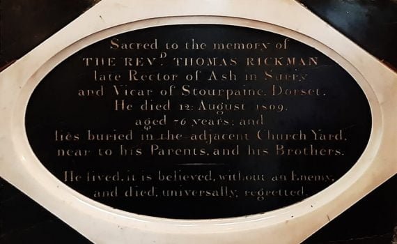 Thomas Rickman memorial plaque